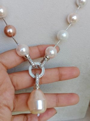 Imitation Pearl Necklace With Removable Pendant