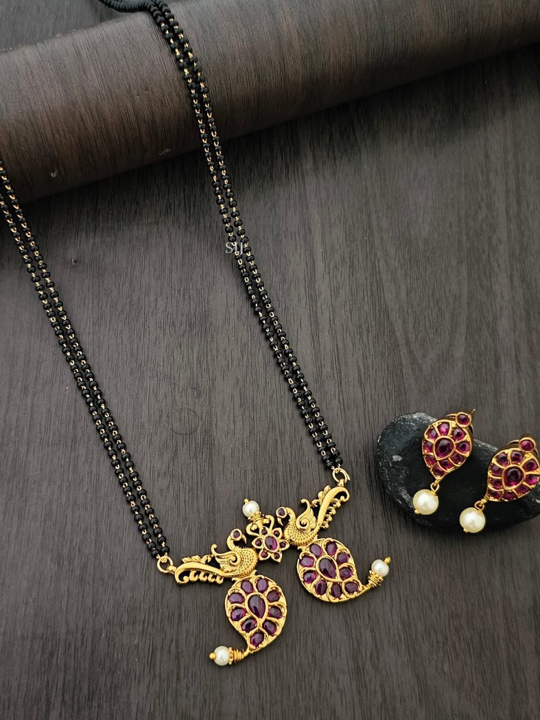 Imitation Kemp Mango Pendant Mangalsutra