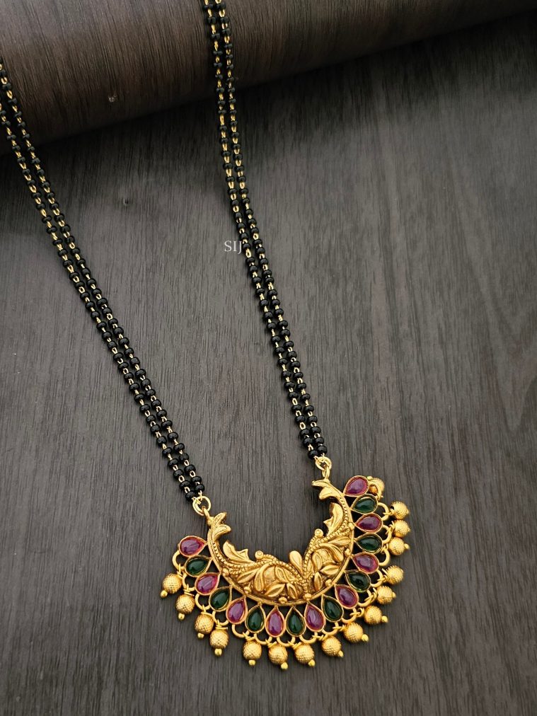 Multi Color Kemp Floral Pendant Mangalsutra