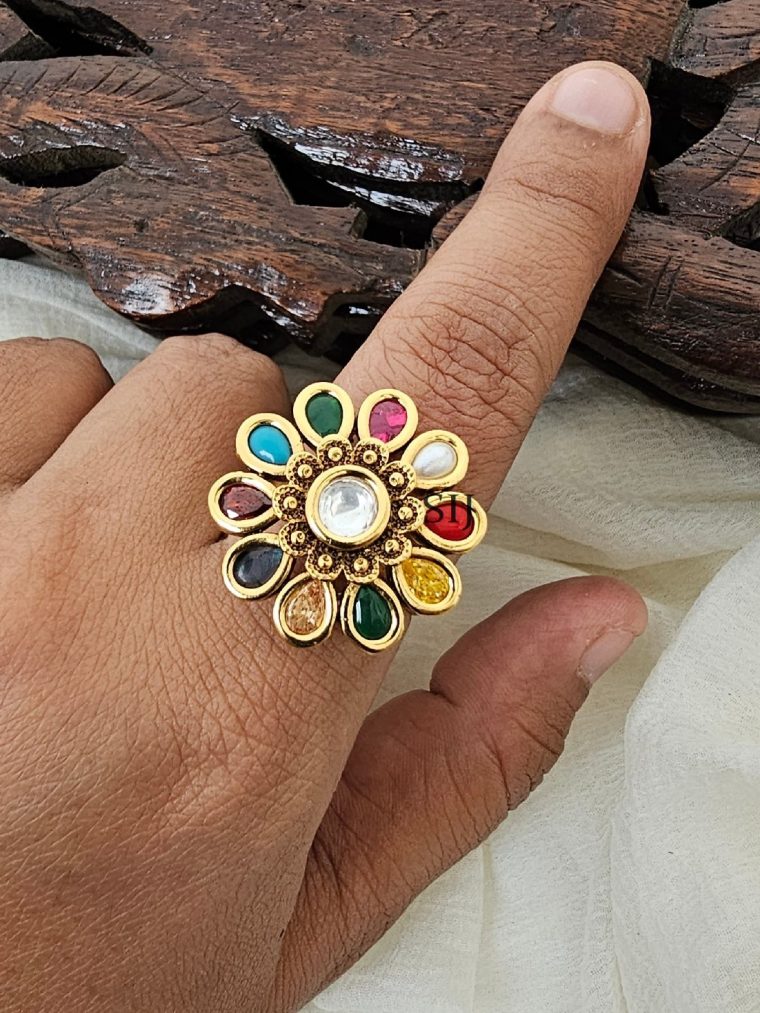 Traditional Navarathna Finger Ring