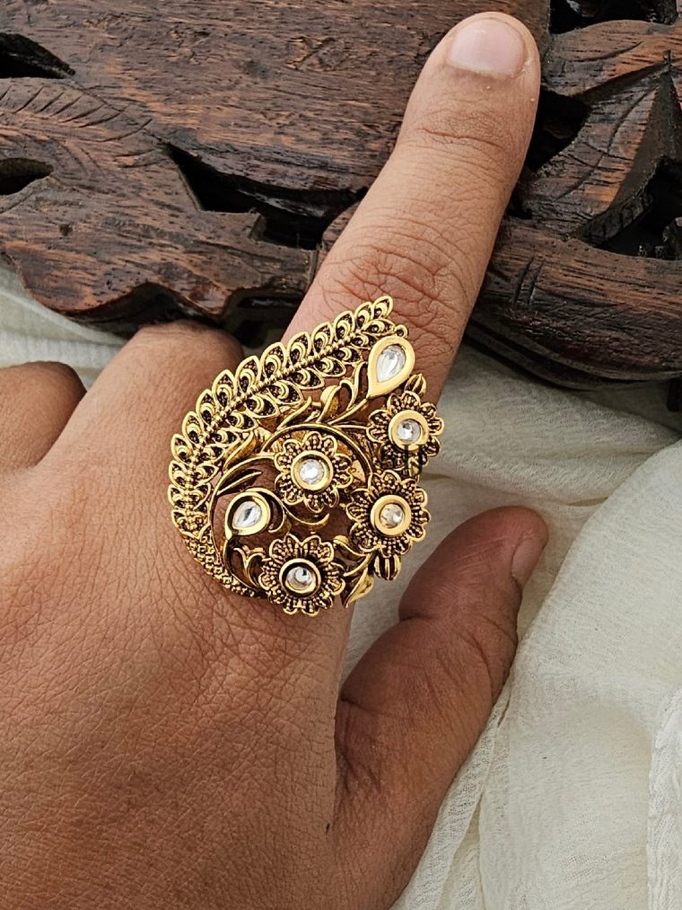 Artificial Kundan Stone Finger Ring