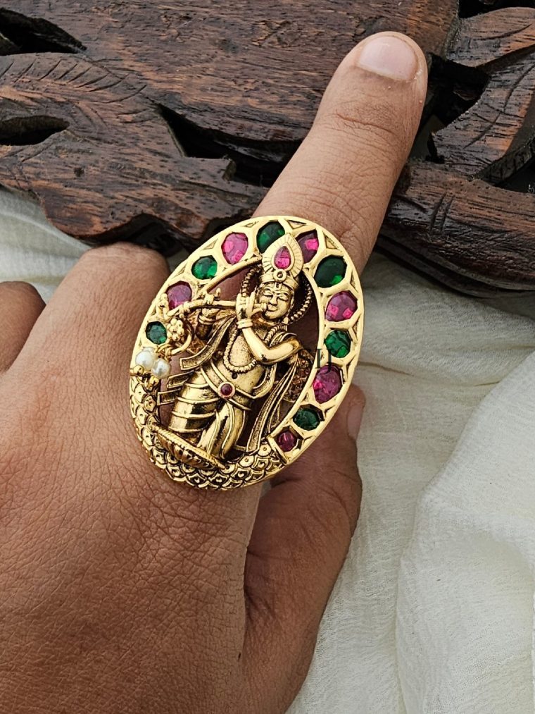 Antique Krishna Finger Ring