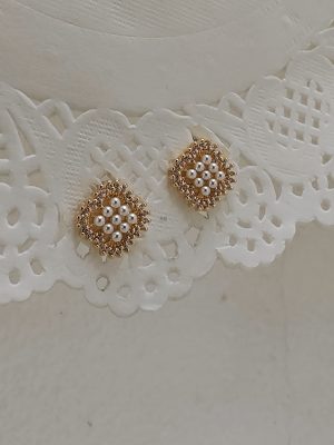 Sterling Silver Based Mini Pearl Studded Silver Earring