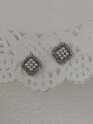 Sterling Silver Based Mini Pearl Studded Silver Earring