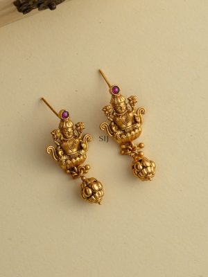 Traditional Lakshmi Pendant Ruby Stones Necklace