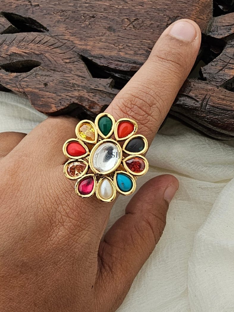 Traditional Navaratna Finger Ring