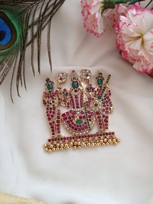 Artificial Goddess Lalithambigai Kemp Stones Pendant