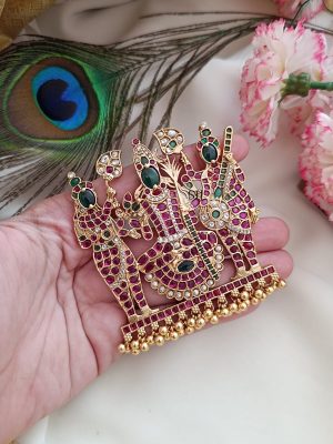 Artificial Goddess Lalithambigai Kemp Stones Pendant