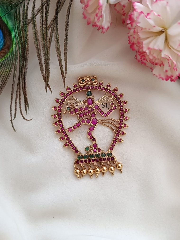 Imitation Lord Natarajar Kemp Stones Pendant