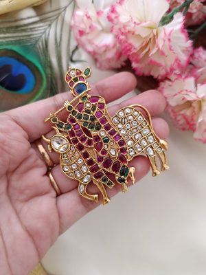 Imitation Lord Krishna Kemp Stone Pendant