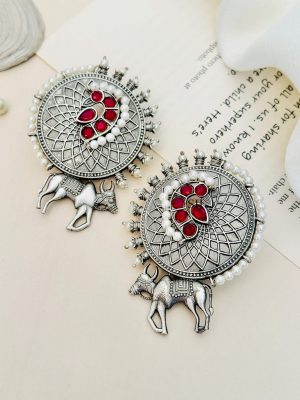 Silver Plated Nandi Ox Earrings