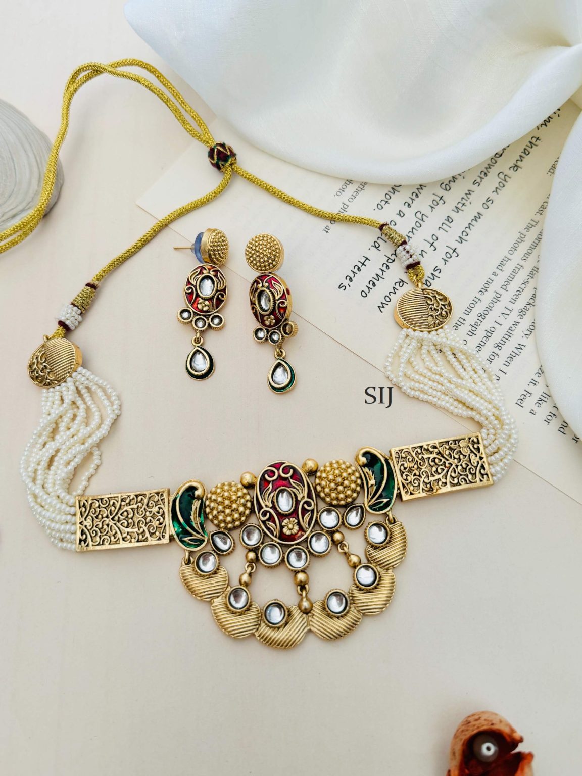 Gold Plated Beads Necklace Set