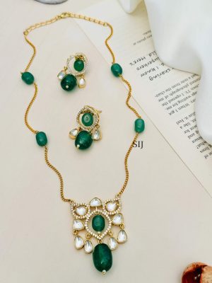 Artificial Green Necklace Set