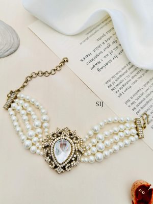 Imitation Multi Layer Necklace With Bracelet And Earrings