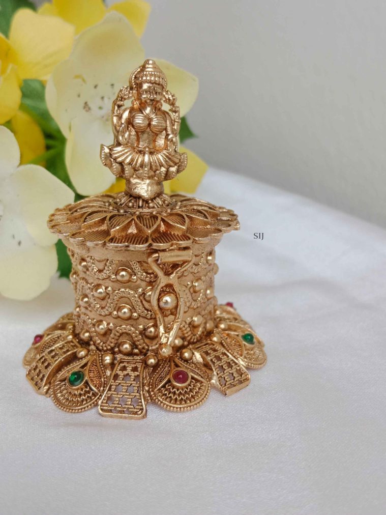 Traditional Goddess Lakshmi Kumkum Box