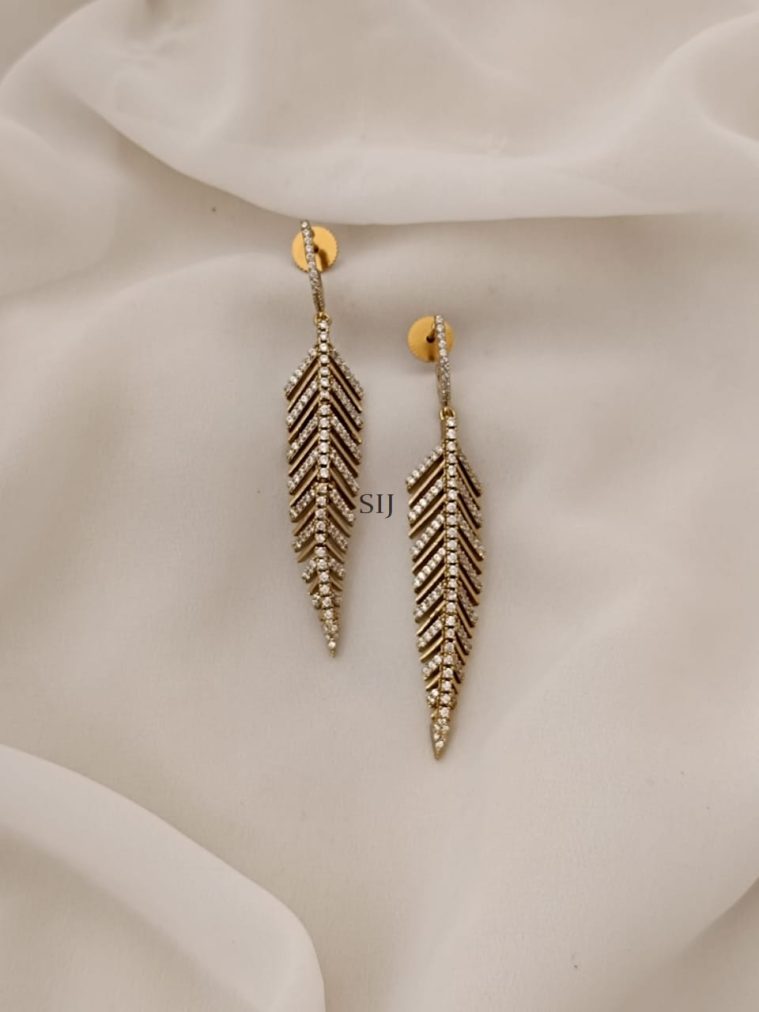 Imitation Long Spike Leaf Earrings