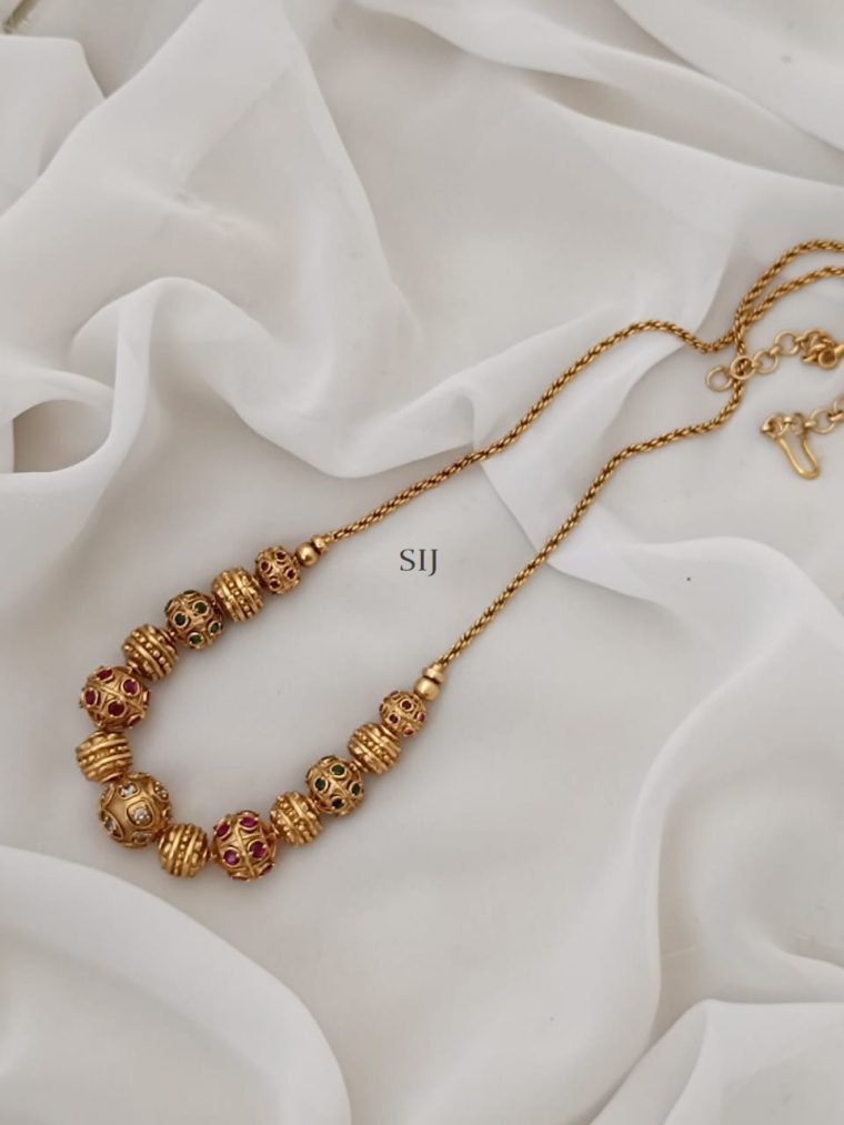 Gold Plated Gold Beads Necklace