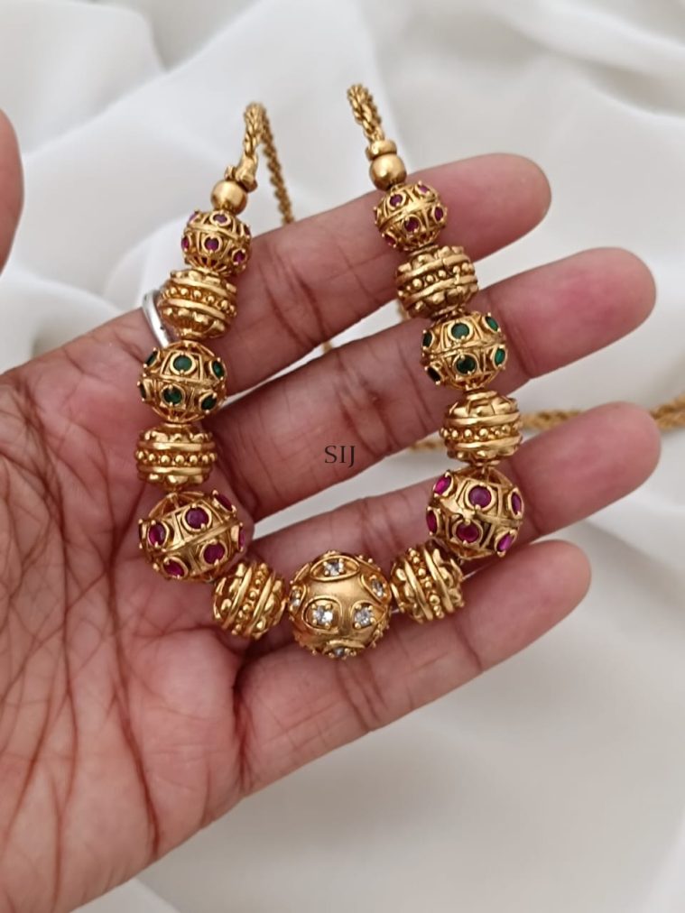 Gold Plated Gold Beads Necklace