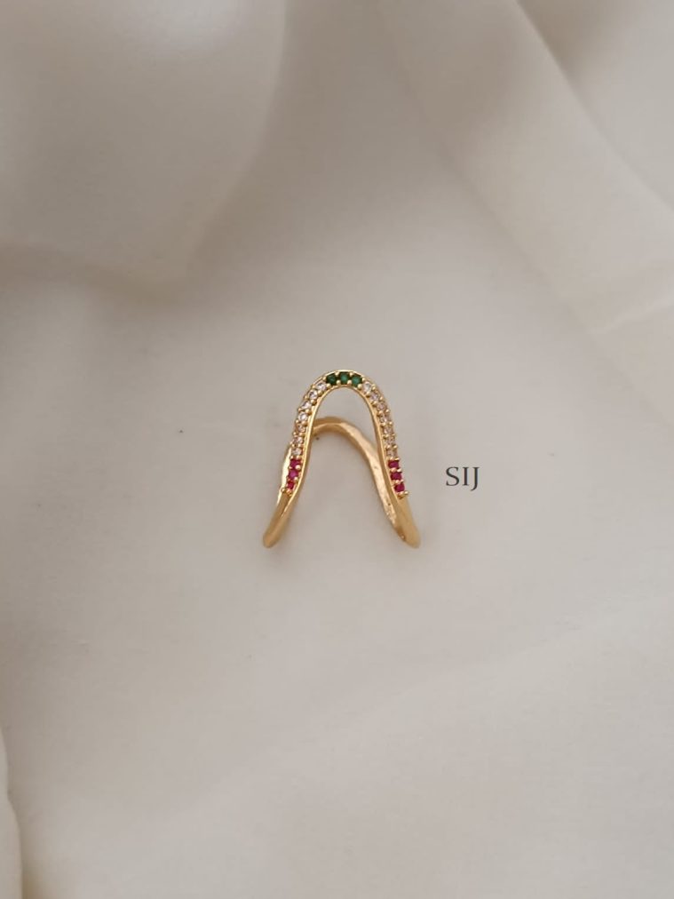 Multicolor V Shaped Vangi Finger Ring