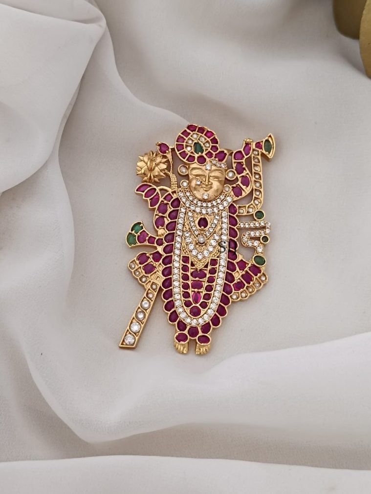 Traditional Kemp Stones Srinathji Pendant