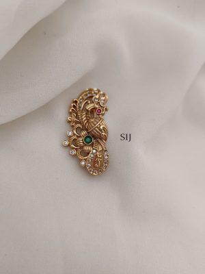 Imitation Peacock Multi Stones Saree Pin