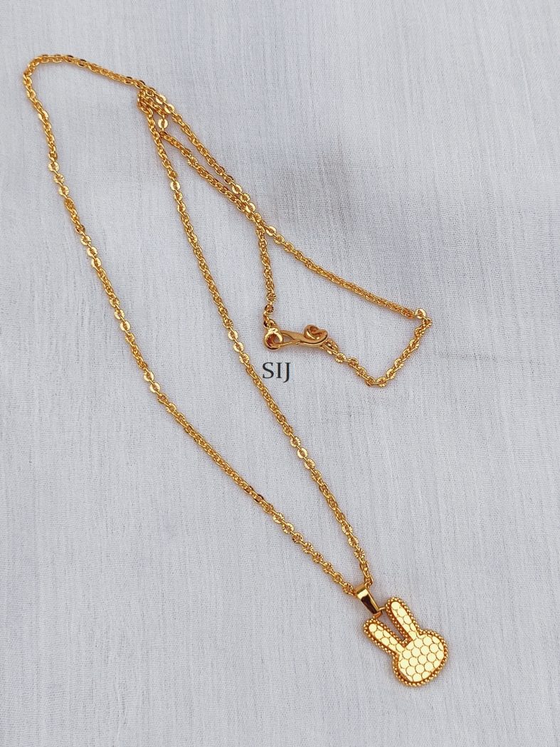 Traditional Gold Plated Chain With Bunny Pendant