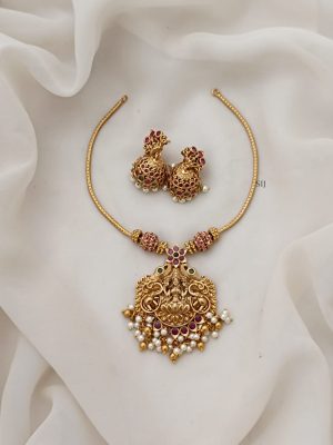 Traditional Lakshmi Pendant Attigai Necklace