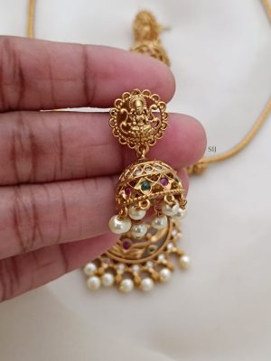 Matte Finish Attigai Necklace with Lakshmi Pendant