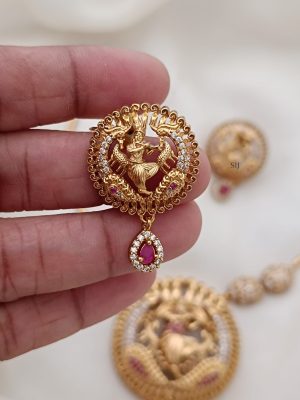 Traditional Krishna Pendant Attigai Necklace