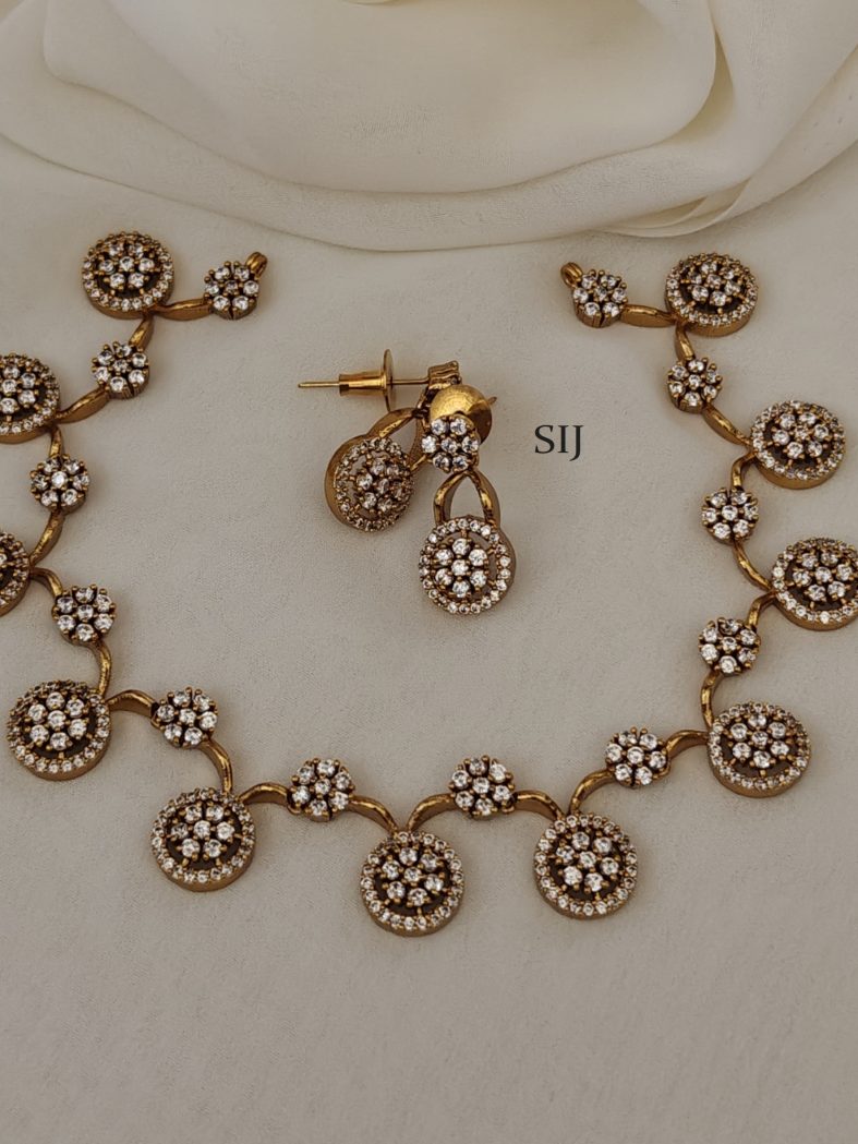 Imitation White Stones Necklace Set