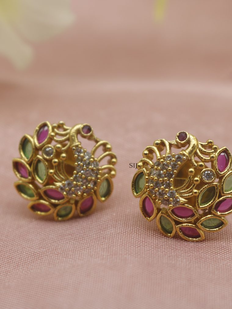 Traditional Peacock Ear Studs