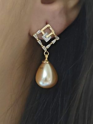 Sterling Silver Based Pearl Hanging Earrings