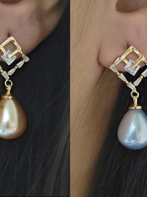 Sterling Silver Based Pearl Hanging Earrings