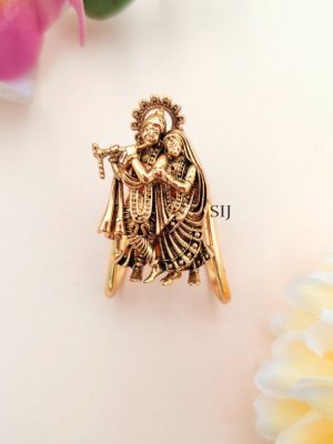 Traditional Radhakrishna V Shaped Vangi Finger Ring