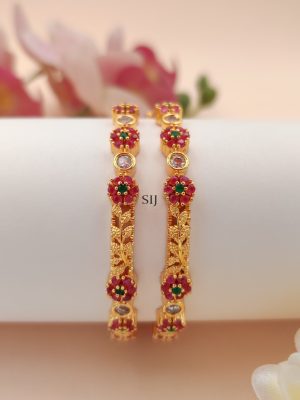 Imitation AD Stones Floral Kids Bangle