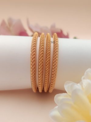 Gold Finish Spiral Kids Bangles