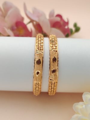 Gold Plated Floral Design Kids Bangles