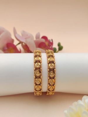 Antique Finish Lakshmi Devi Kids Bangles