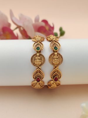 Gold Finish Lakshmi Devi Kids Bangles