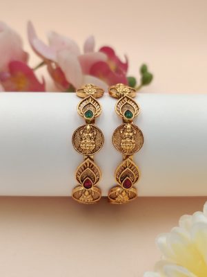 Gold Finish Lakshmi Devi Kids Bangles