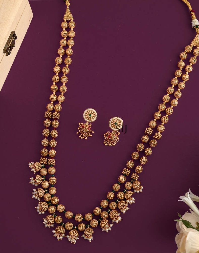 Gold Plated Two Layer Long Necklace Set