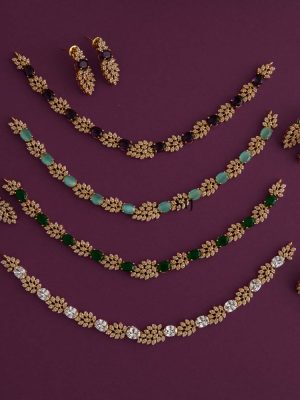 Artificial AD Stones Necklace Set