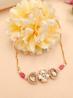 Artificial Flower Design Kundan Stones Bracelet