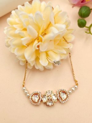 Artificial Flower Design Kundan Stones Bracelet