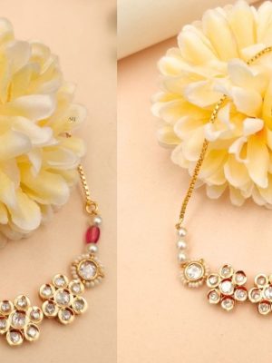 Artificial Floral Design Kundan Stones Bracelet