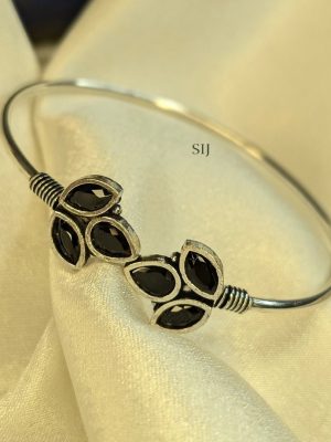 Oxidized Flower Design Adjustable Kada Bangles