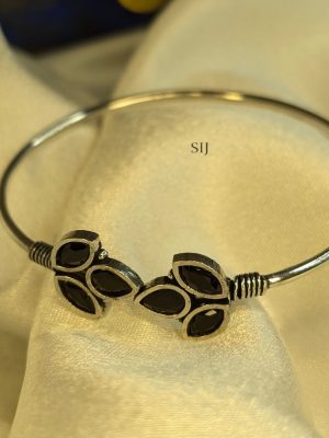 Oxidized Flower Design Adjustable Kada Bangles