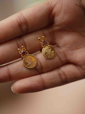 Traditional Lakshmi Kasu Choker with Ruby Stones