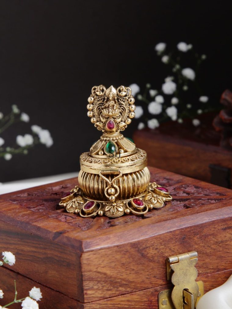 Antique Lakshmi Devi Kumkum Box