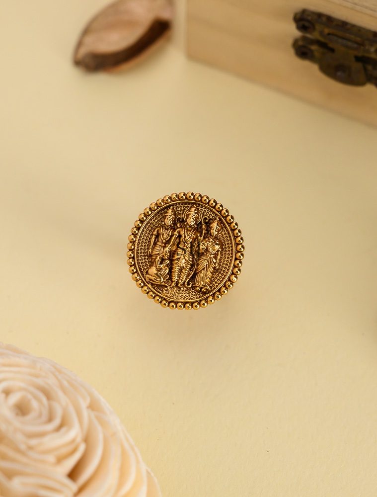 Antique Ram Seetha Finger Ring